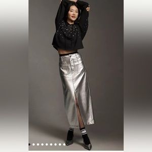 Anthropologie: The Colette Metallic Maxi Skirt by Maeve